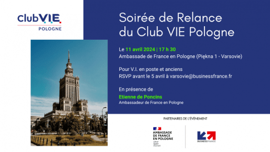 Soirée de Relance du Club VIE Pologne - 11 Avril 17h30 - Ambassade de France