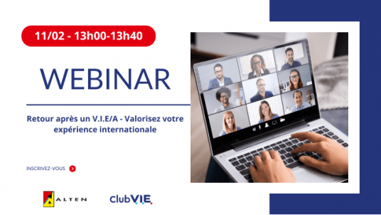 WEBINAR EXCLUSIF : "Retour après un V.I.E – Valorisez votre expérience internationale" 